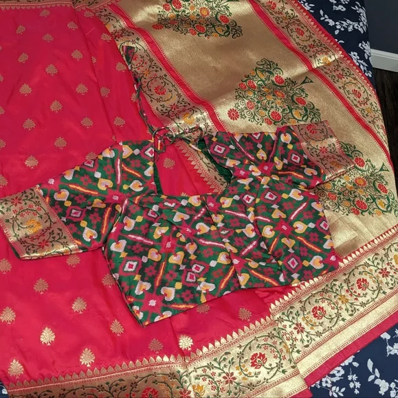 Beautiful indian silk saree -like new! - Picture 3 of 10